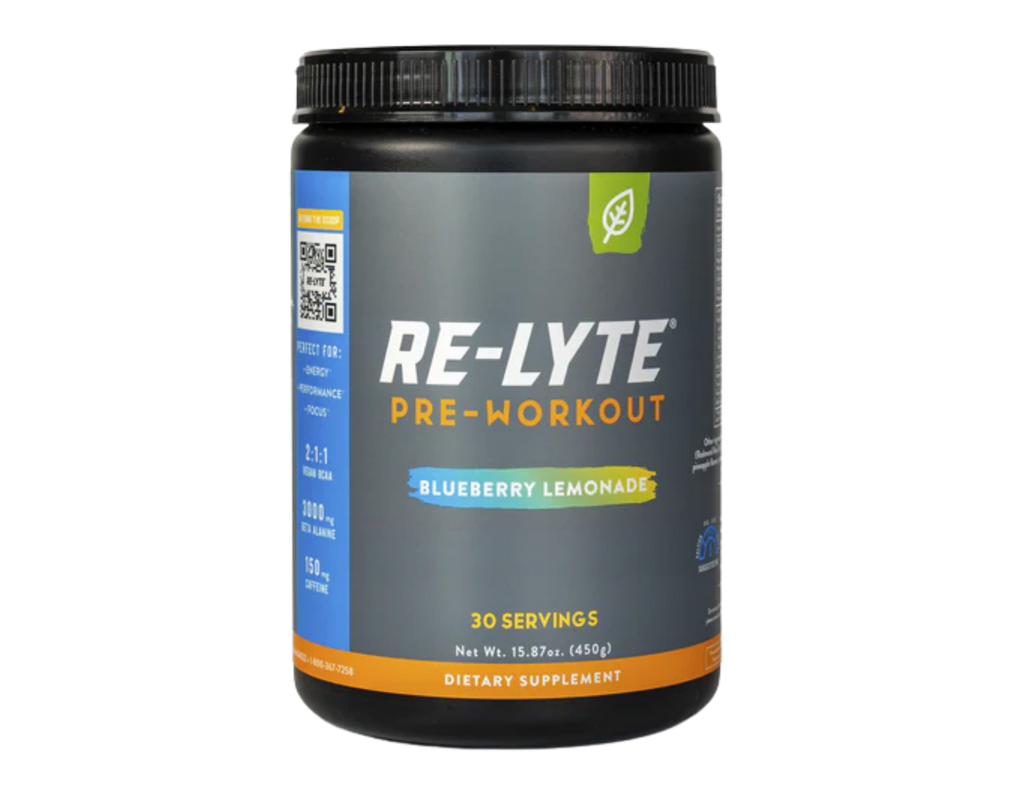 Re-Lyte Pre-Workout Electrolyte Powder 30 Servings / Blueberry Lemonade