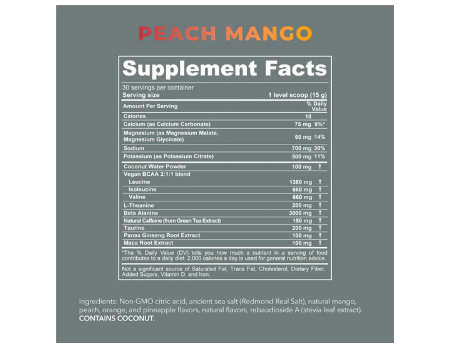 Re-Lyte Pre-Workout Electrolyte Powder 30 Servings / Peach Mango